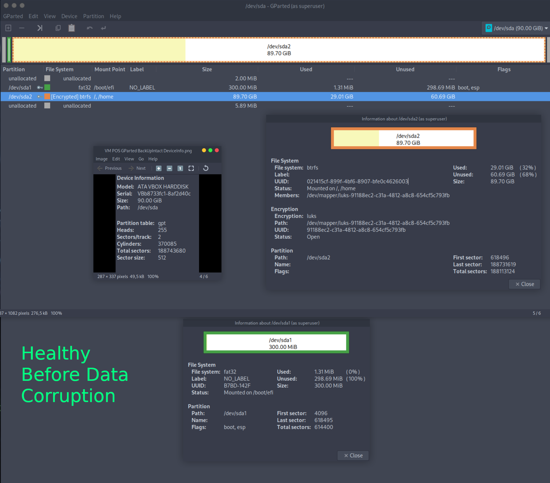 GParted Healthy Partition