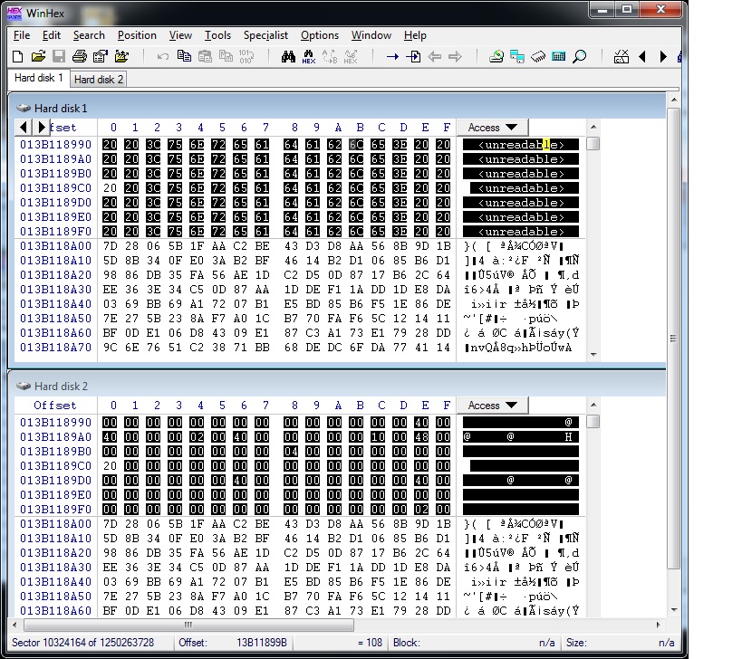 Data in remapped sector does not fit with the proceeding sector data.